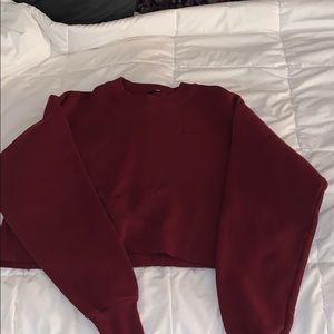 Cropped Marroon USA Sweatshirt